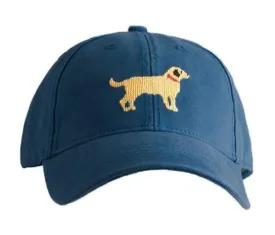 Adult Yellow Lab On Navy Baseball Hat