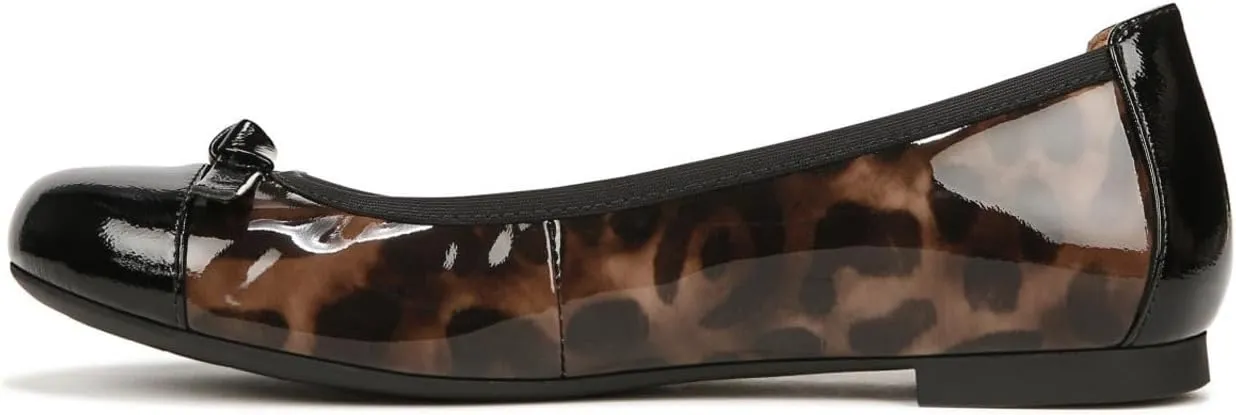 Amorie VIONIC ballet flats, Black/Leopard Patent