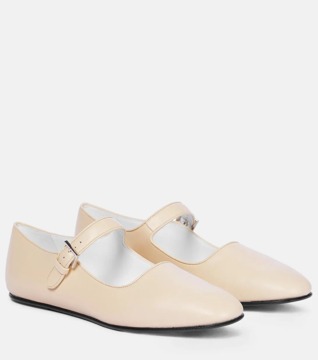 Ava The Row leather ballerinas, white