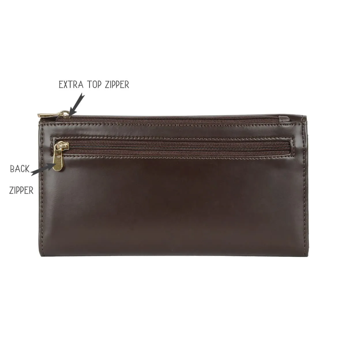 Baggit Women's 3 Fold Wallet - Large (Brown)