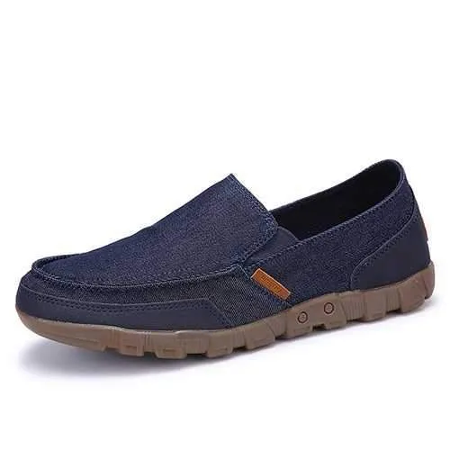 Big Size Men Canvas Elastic Comfortable Slip On Casual Sneakers