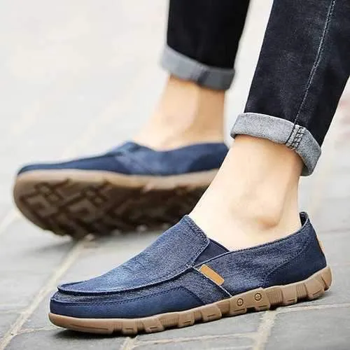 Big Size Men Canvas Elastic Comfortable Slip On Casual Sneakers