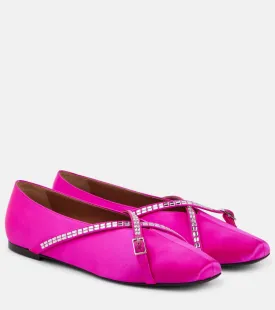 Cara D'Accori satin ballerinas, pink