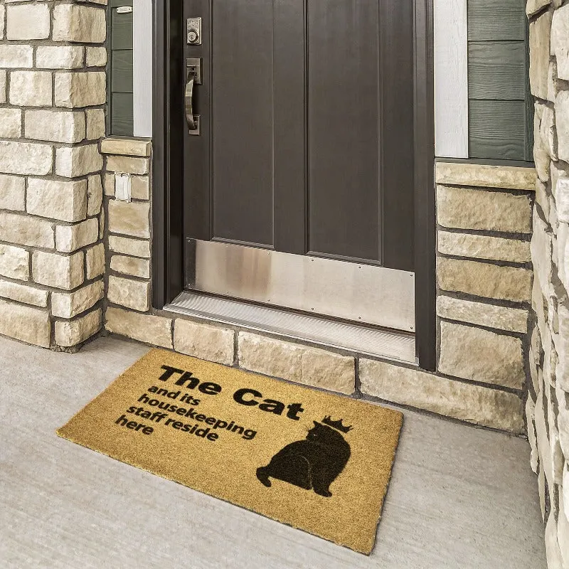 Cat Doormat For Entryway - The Cat And Its Housekeeping Staff Reside Here