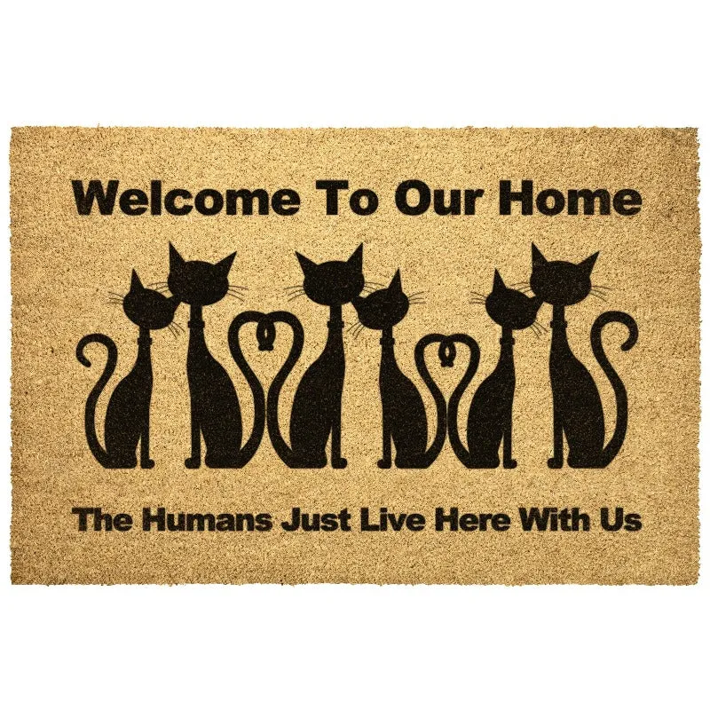 Cat Doormat - Humans Just Live Here With Us