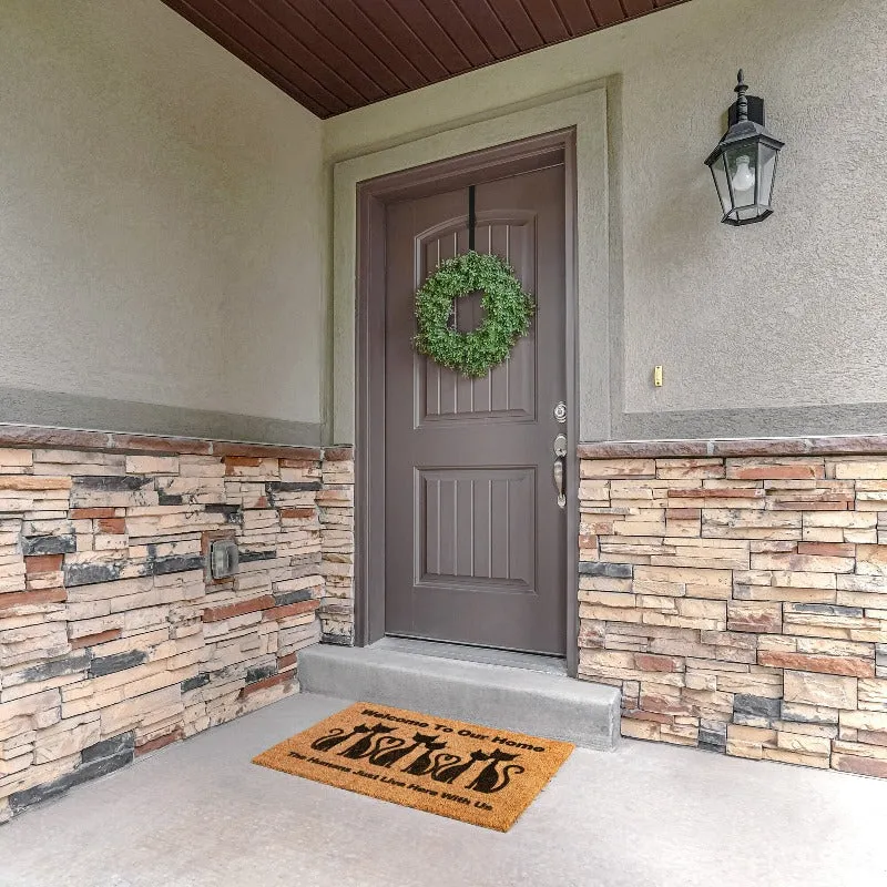 Cat Doormat - Humans Just Live Here With Us