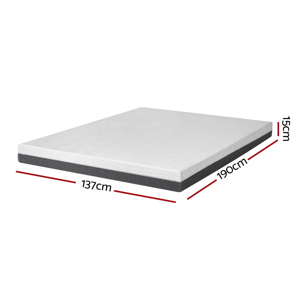 Cool Gel Memory Foam Mattress, Dual-Sided 15cm Double - Giselle Bedding