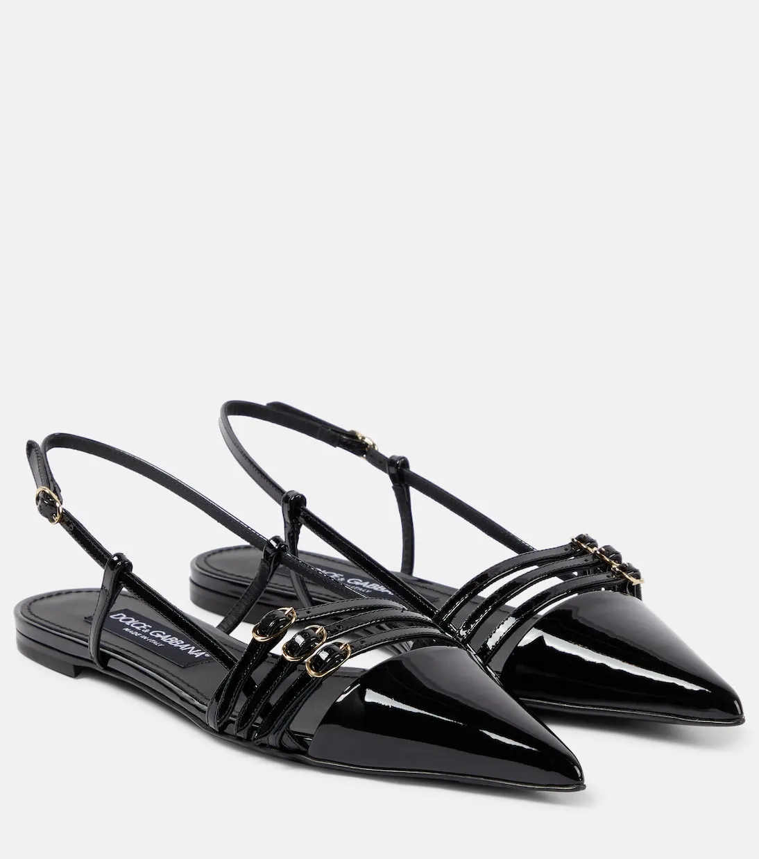 Dolce&Gabbana patent slingback ballet flats, black