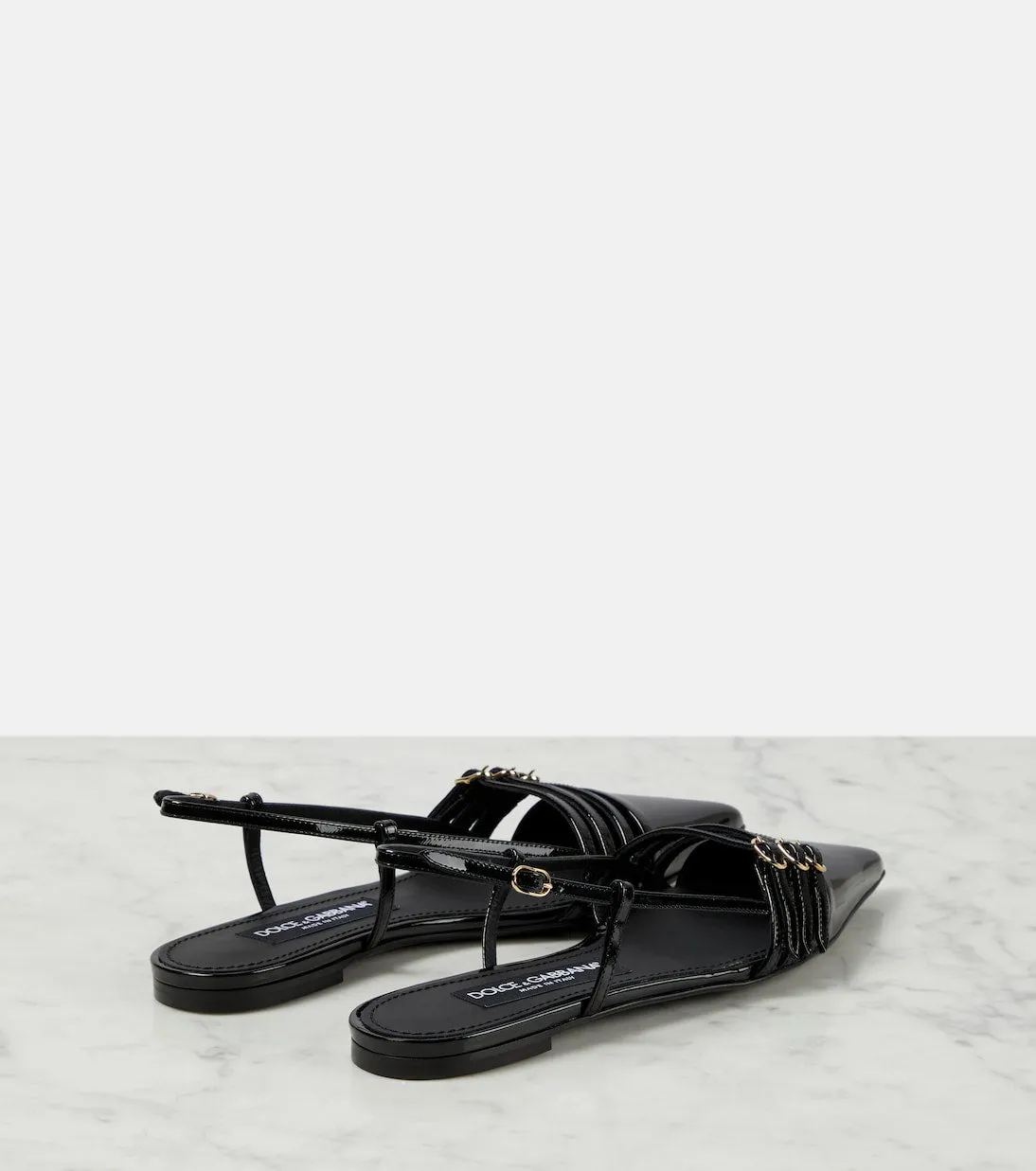 Dolce&Gabbana patent slingback ballet flats, black