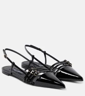 Dolce&Gabbana patent slingback ballet flats, black