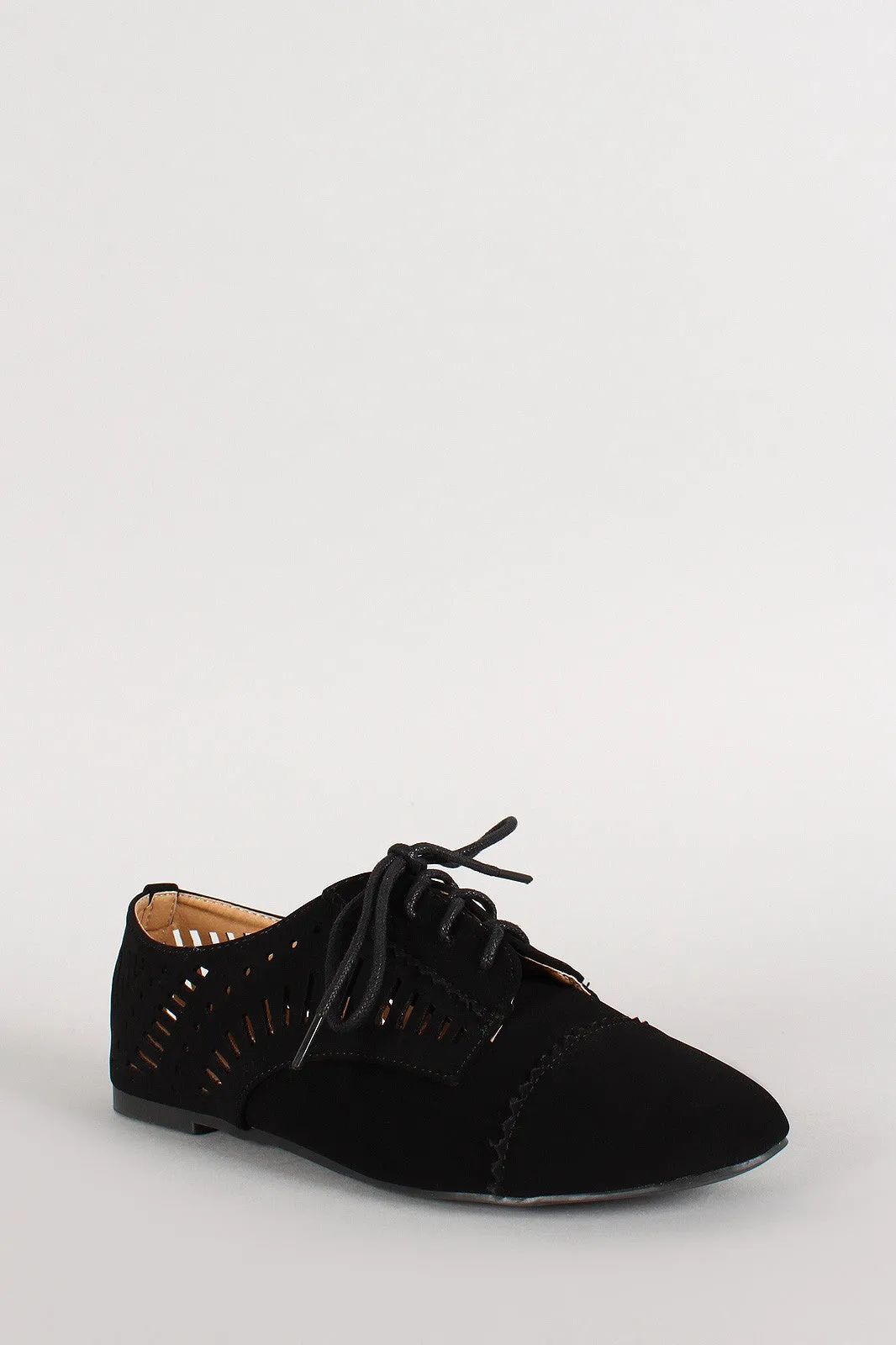 Dollhouse Perforated Nubuck Oxford Flat