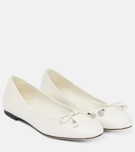 Elme Jimmy Choo leather ballerinas, white