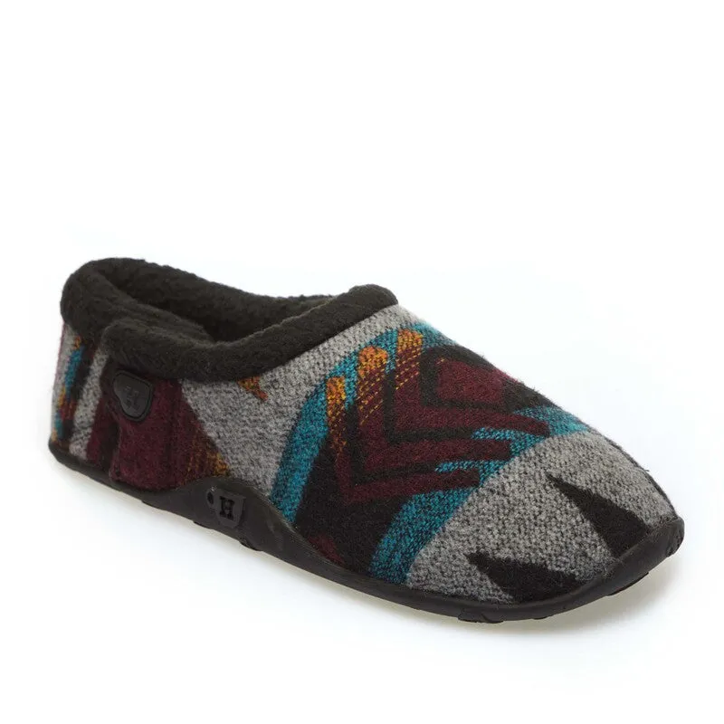 Ethan - Aztec Wine/Grey Pattern Men's Slippers