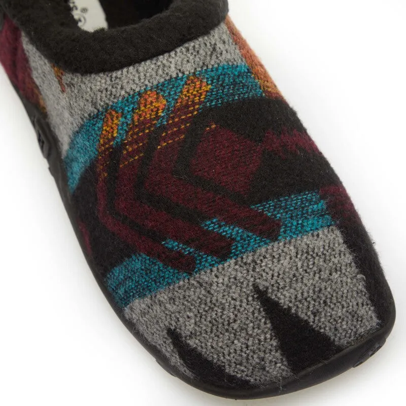 Ethan - Aztec Wine/Grey Pattern Men's Slippers