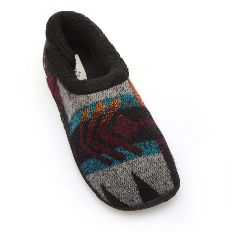 Ethan - Aztec Wine/Grey Pattern Men's Slippers