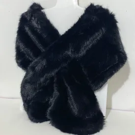 Faux Fur Stole - Black