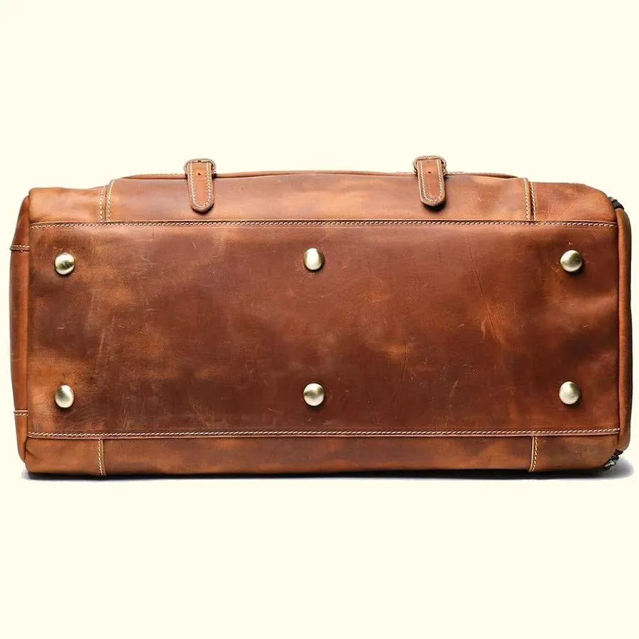 Full-Grain Leather Travel Duffel Bag