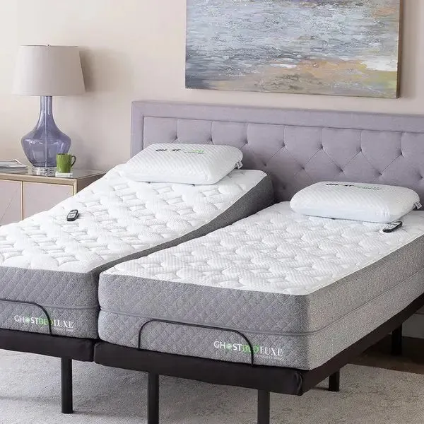 GhostBed Split King Mattress & Adjustable Bed Set