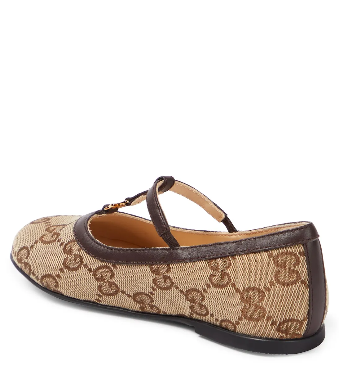 Gucci leather double g ballet flats, brown