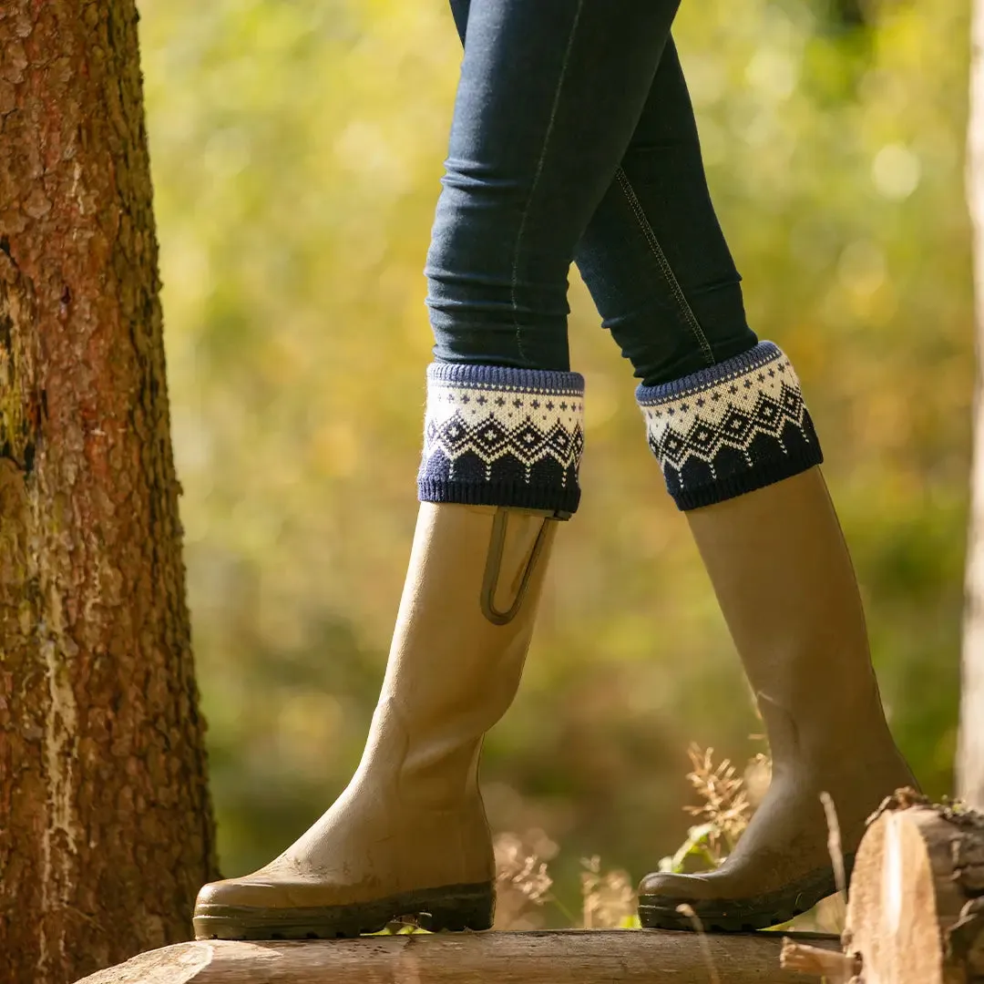 Iona Lady Shooting Socks - Navy by House of Cheviot