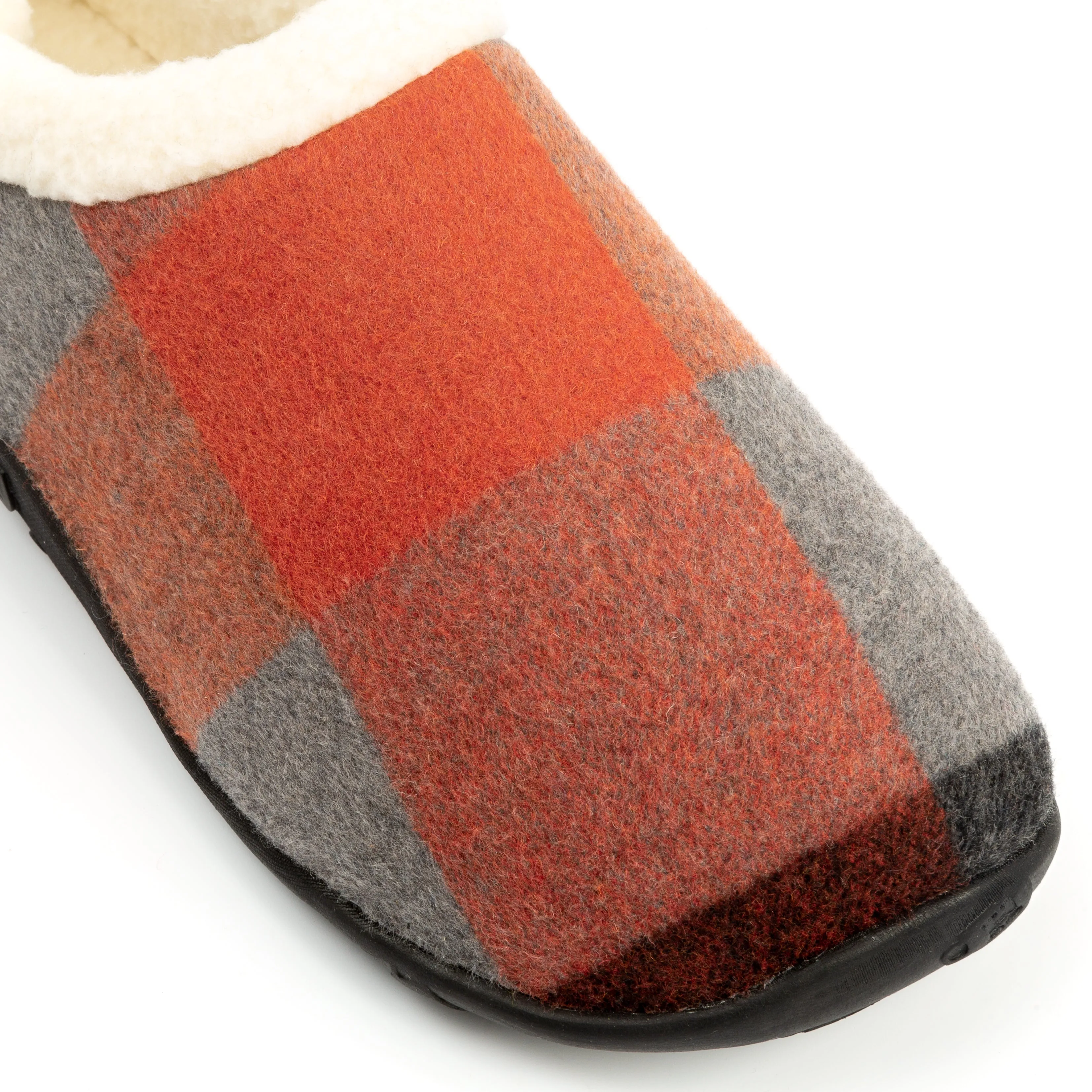 James - Orange & Grey Check Men's Slippers