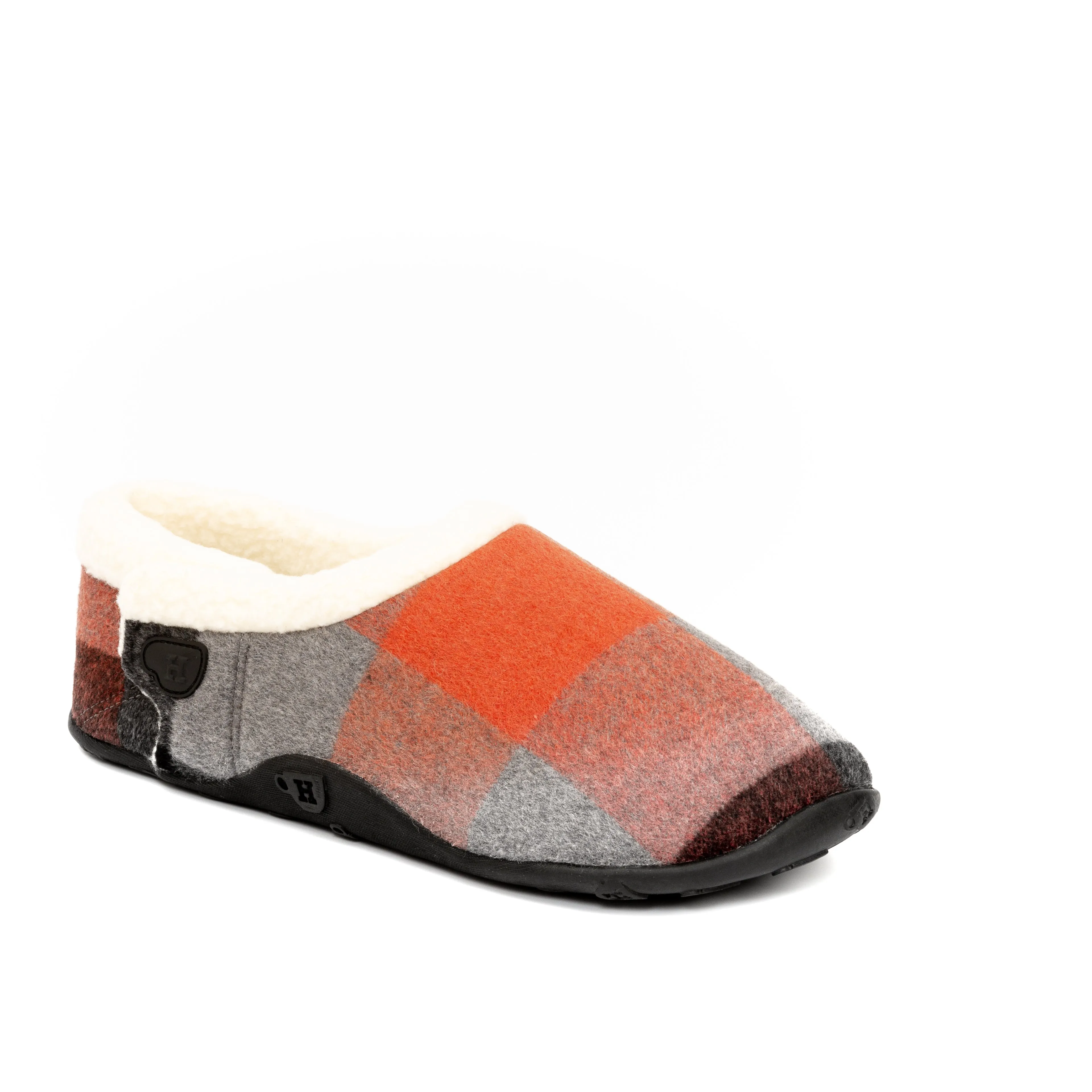 James - Orange & Grey Check Men's Slippers