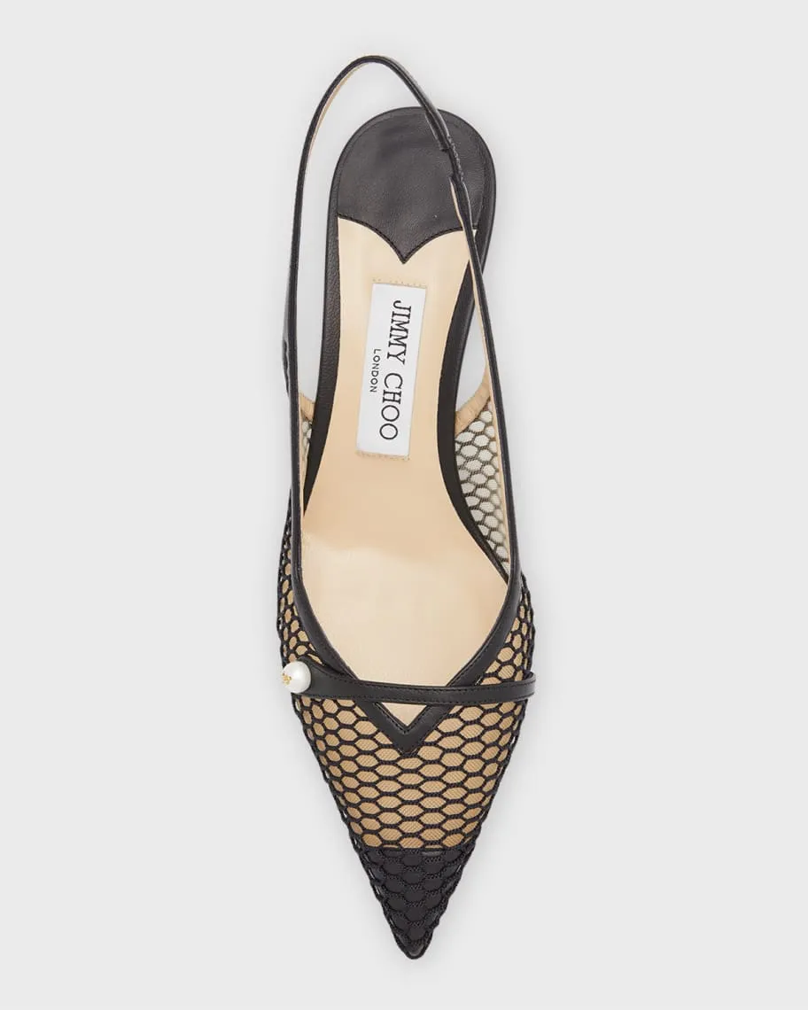 Jimmy Choo Amita Net Slingback Flats