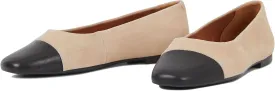 Jolin Suede Toe Cap Flat Vagabond Shoemakers Safari/Black