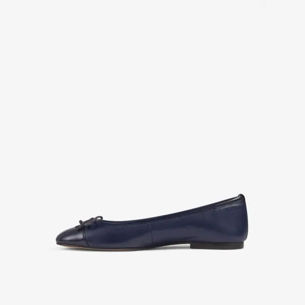 Kara leather ballet flats with Lk Bennett toe, navy