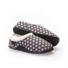 Liz - Dark Grey Pink Spot Women's Slippers