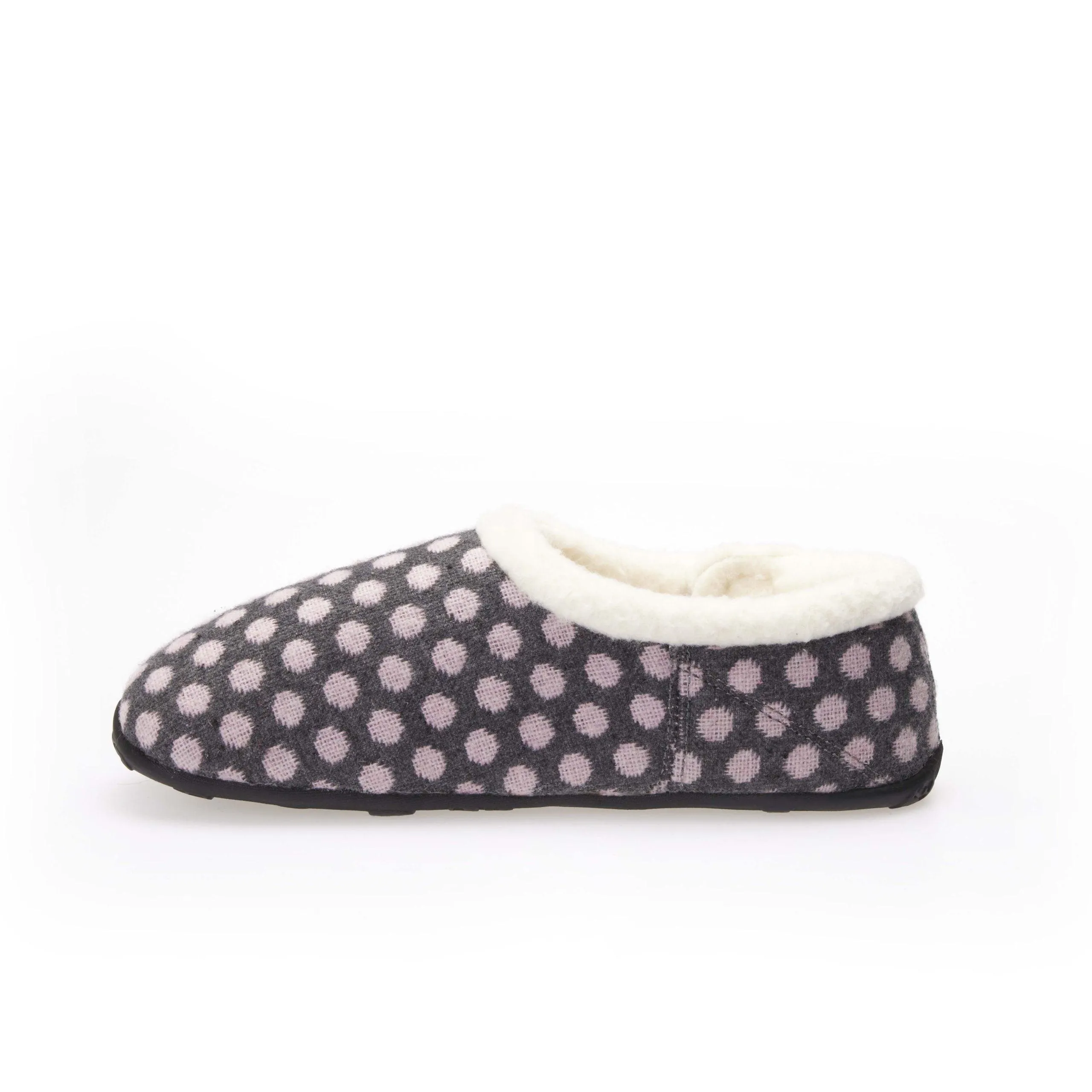 Liz - Dark Grey Pink Spot Women's Slippers