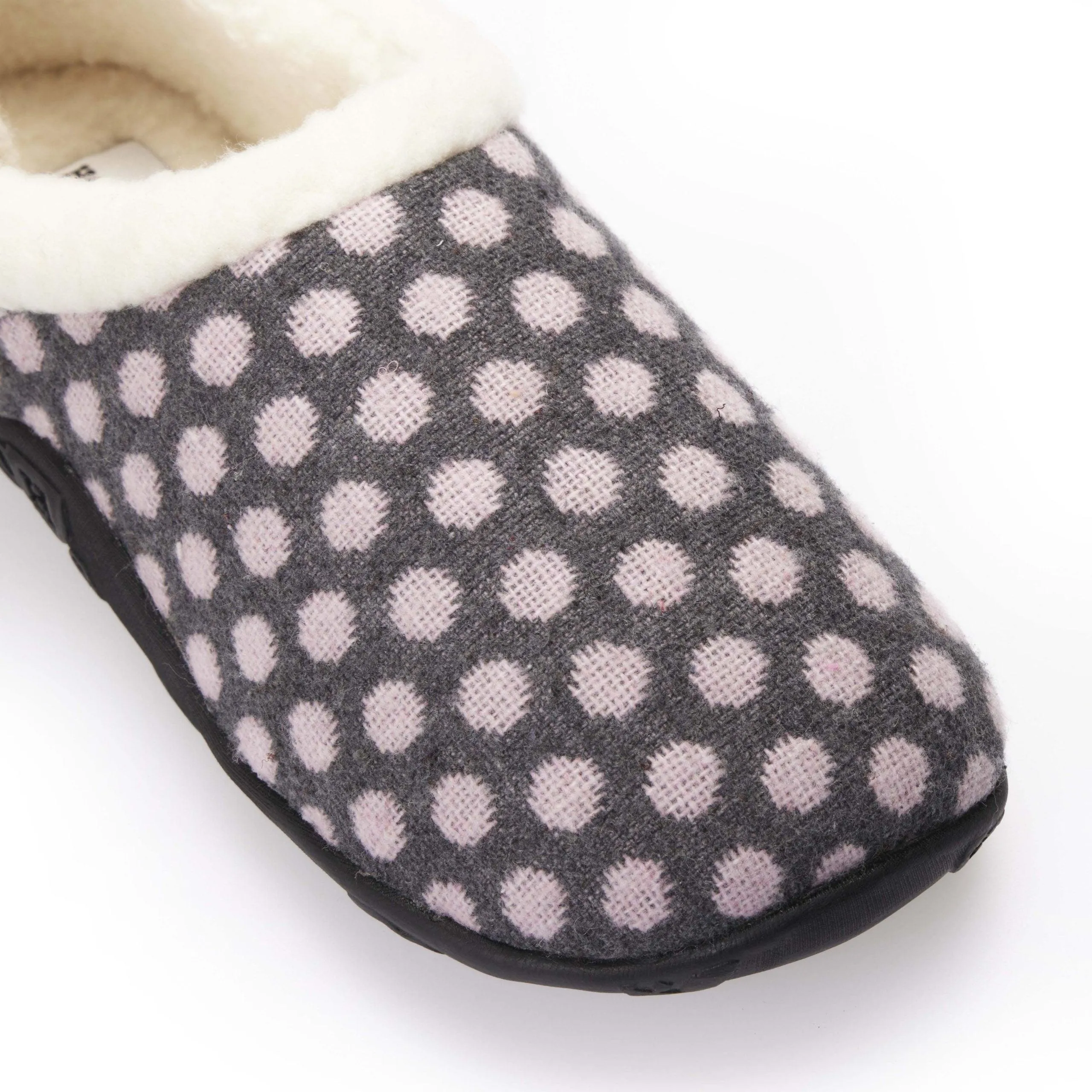 Liz - Dark Grey Pink Spot Women's Slippers