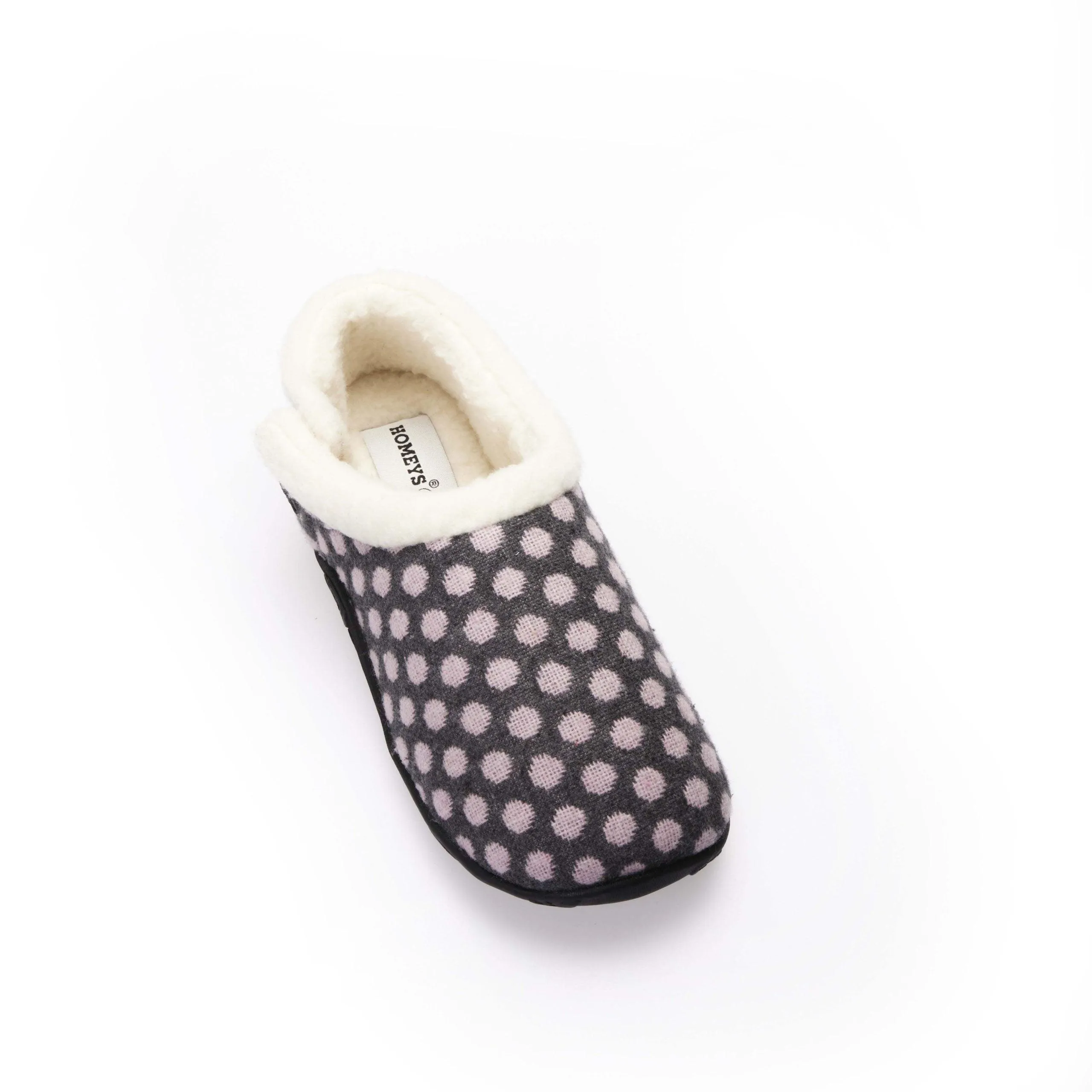 Liz - Dark Grey Pink Spot Women's Slippers