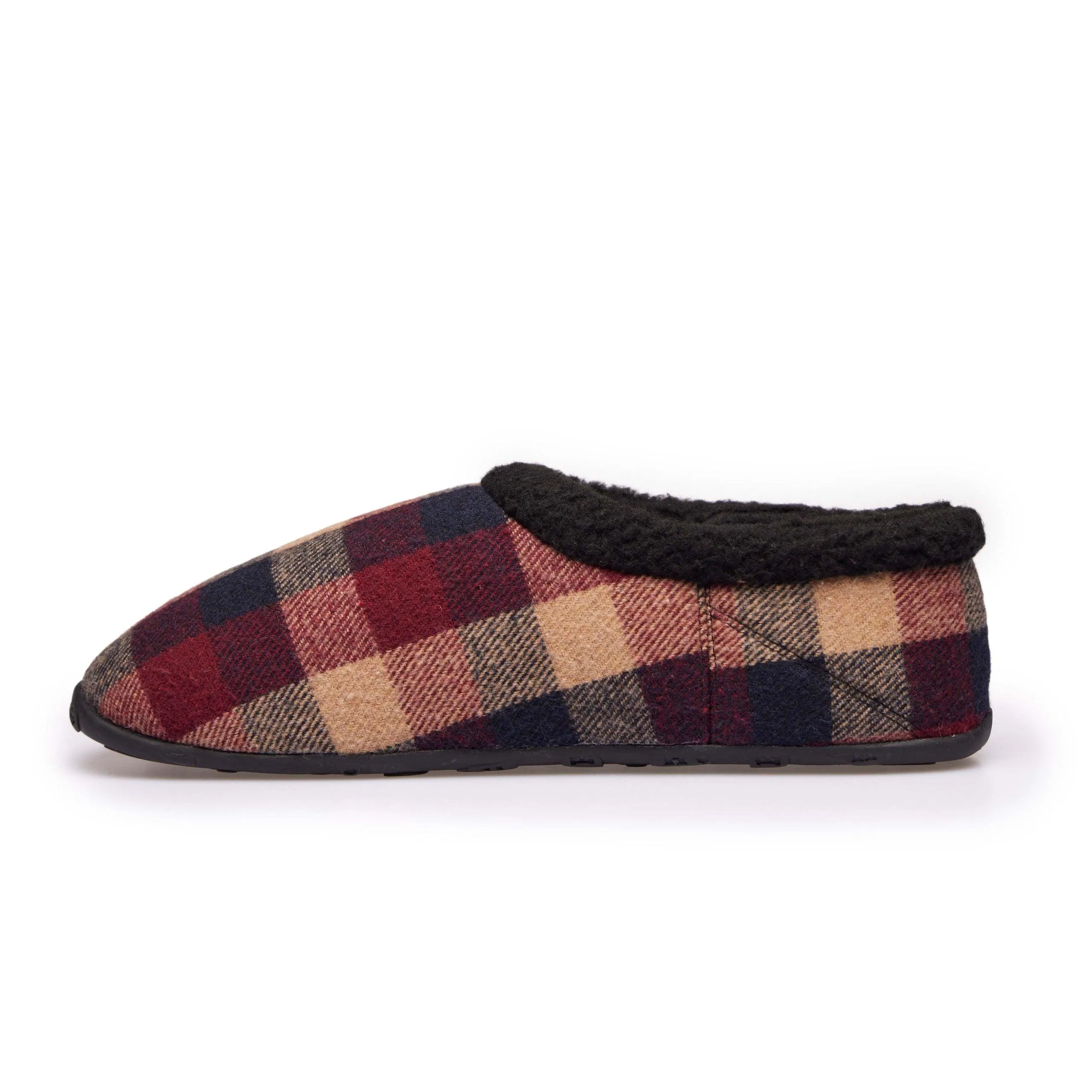 Max - Wine Navy Check Men's Slippers