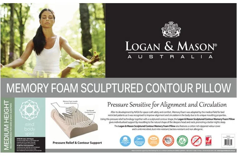 Memory Foam Sculptured Contour Pillow by Logan & Mason