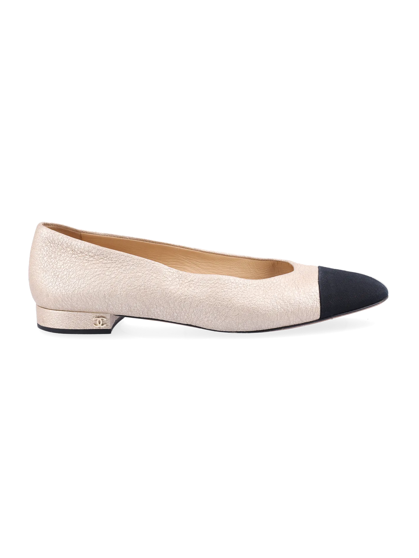 metallic two-tone ballet flats