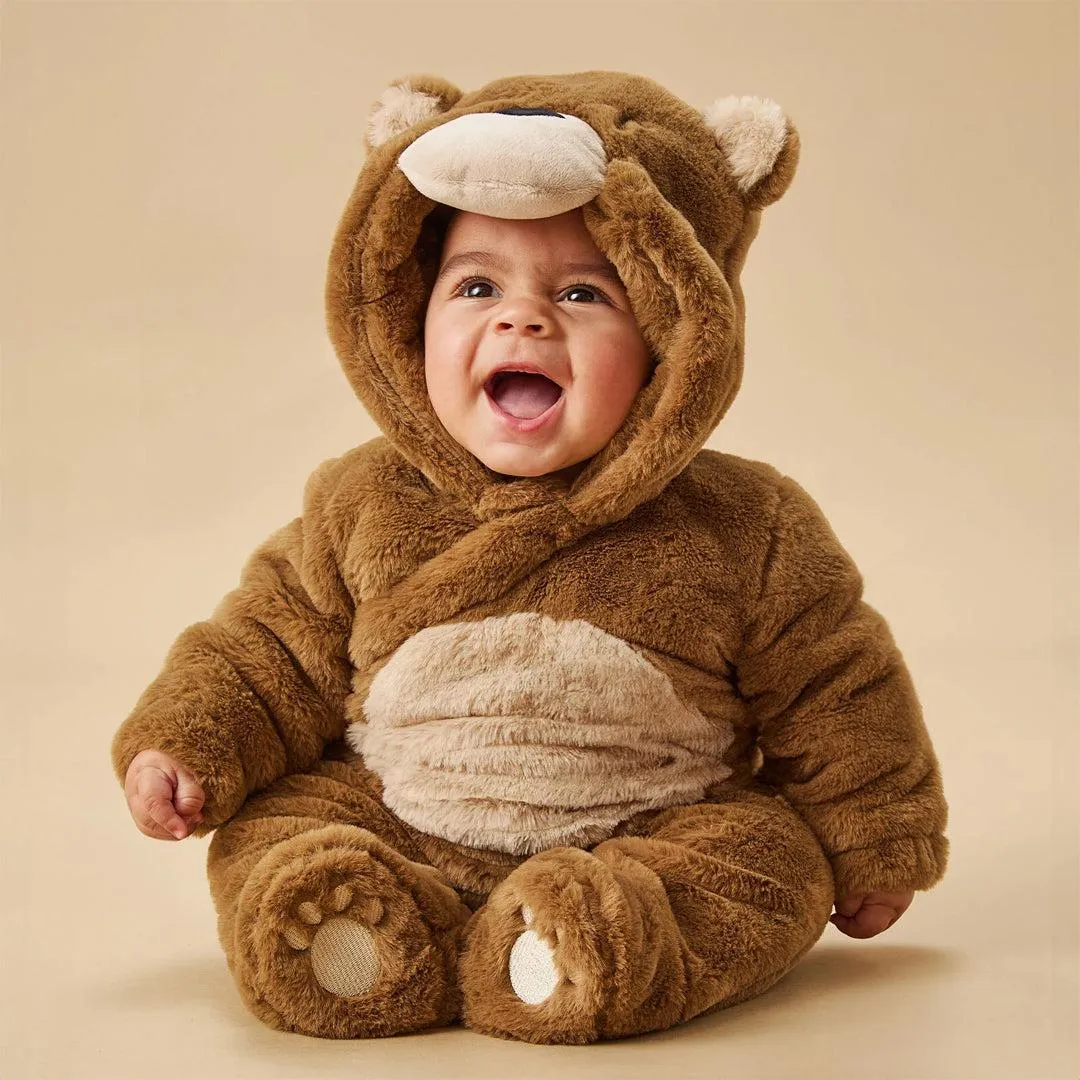 MORI Faux Fur Bear Pramsuit - Beige