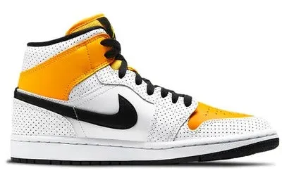 Nike Air Jordan 1 Mid, white/yellow/black