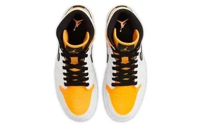 Nike Air Jordan 1 Mid, white/yellow/black