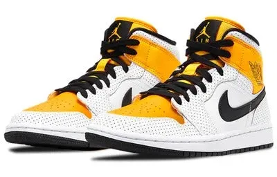 Nike Air Jordan 1 Mid, white/yellow/black