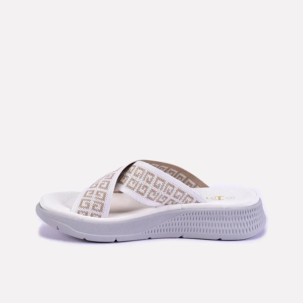 Poppy White Casual Slippers 0412620