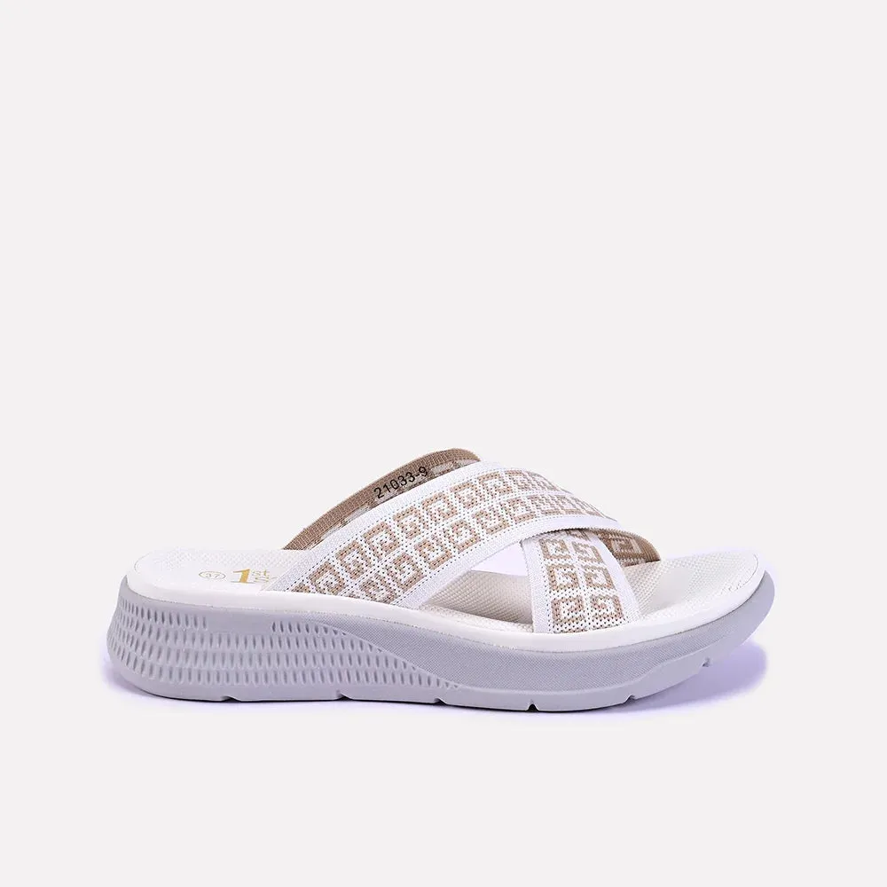 Poppy White Casual Slippers 0412620