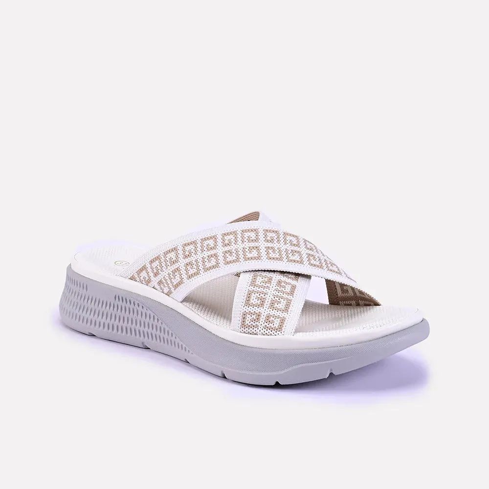 Poppy White Casual Slippers 0412620