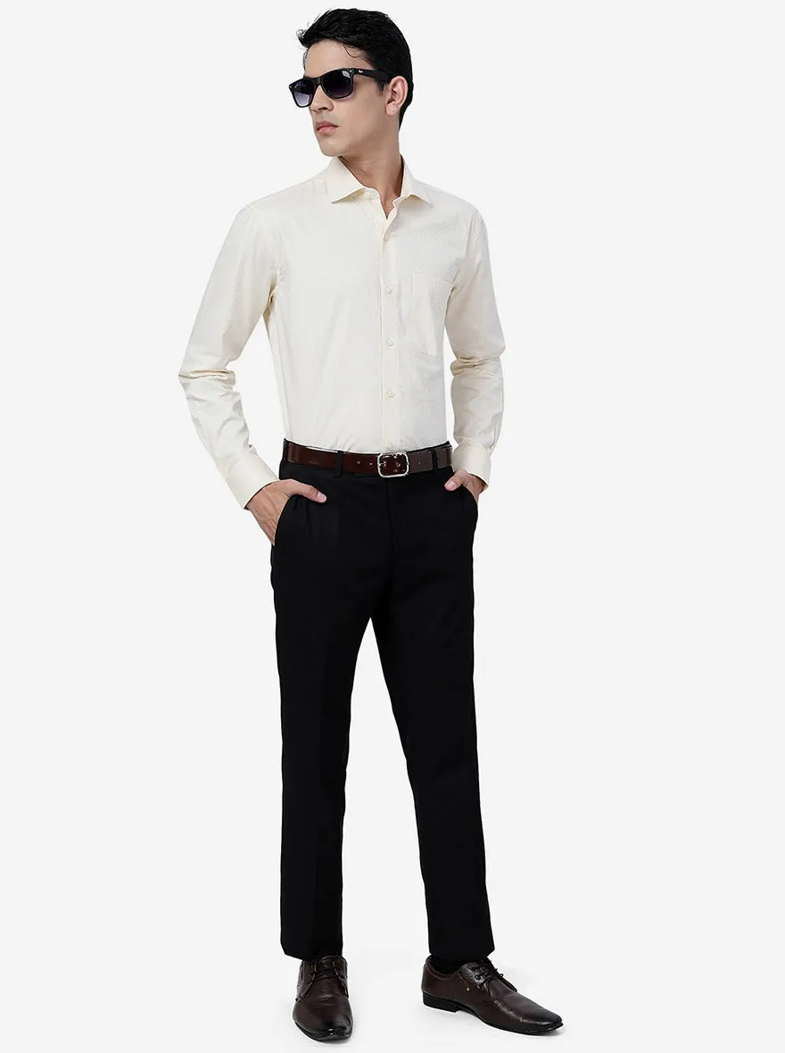 Yellow Solid Slim Fit Formal Shirt | Metal