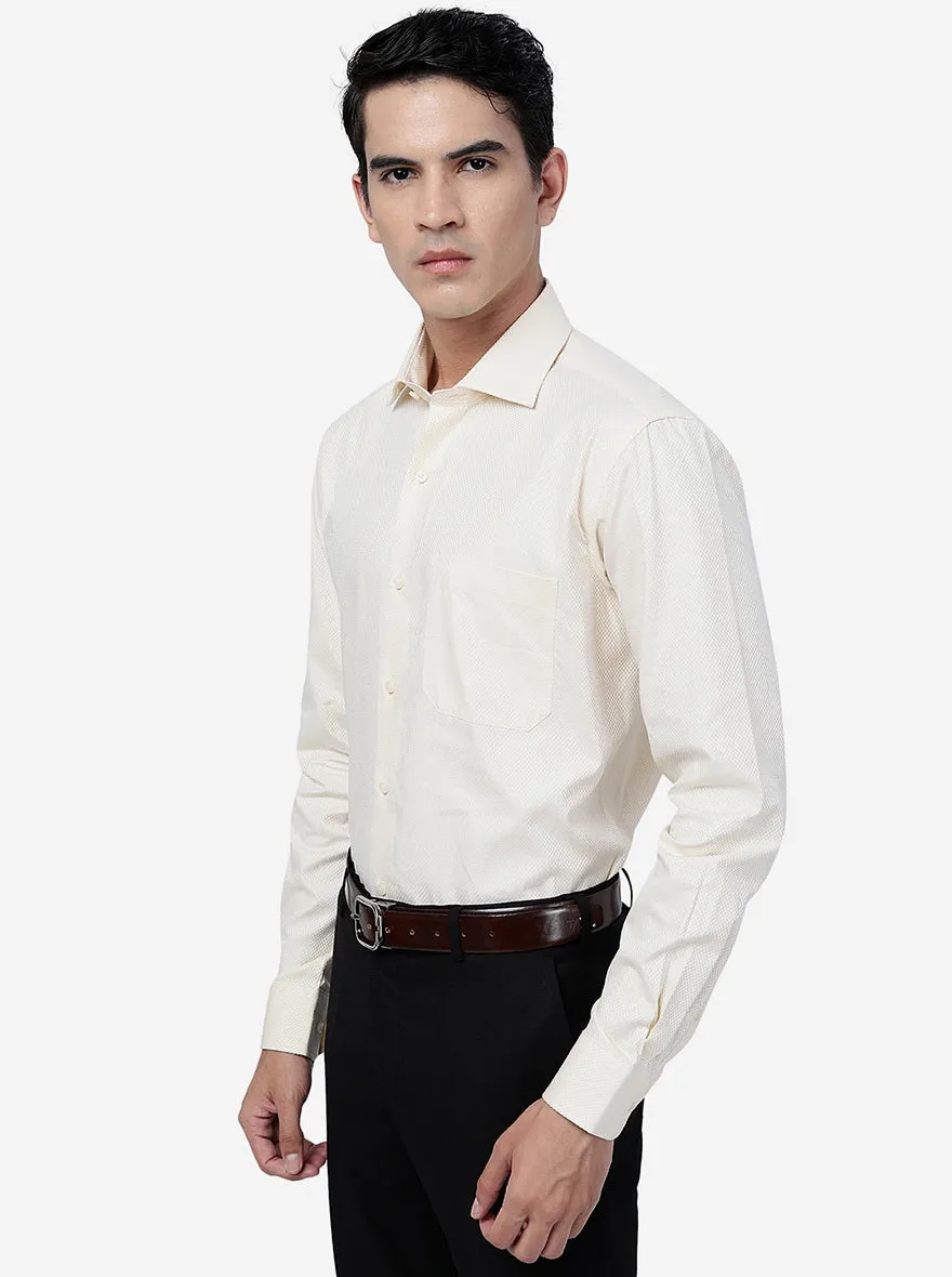 Yellow Solid Slim Fit Formal Shirt | Metal